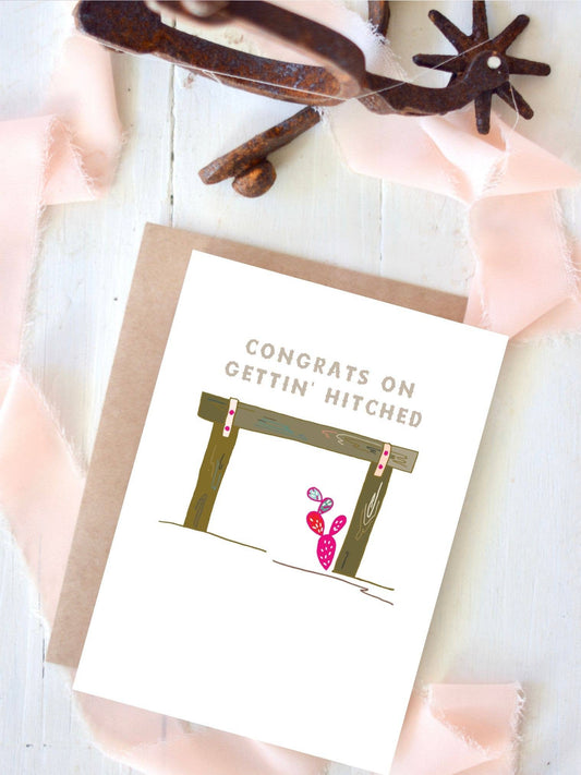 Congrats on Gettin' Hitched Wedding Card Wedding Card Tirzah