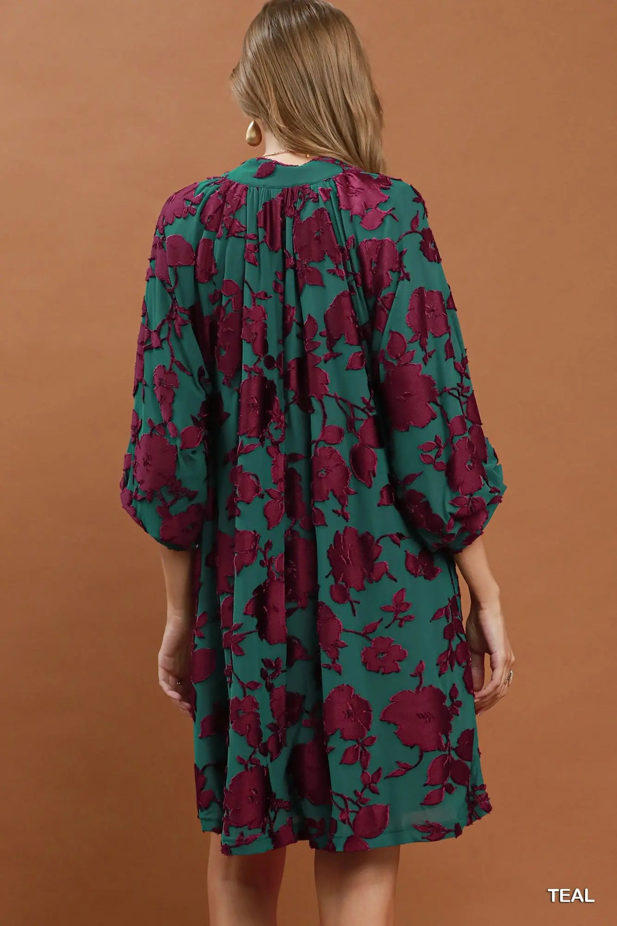 Velvet Floral babydoll Minidress Umgee