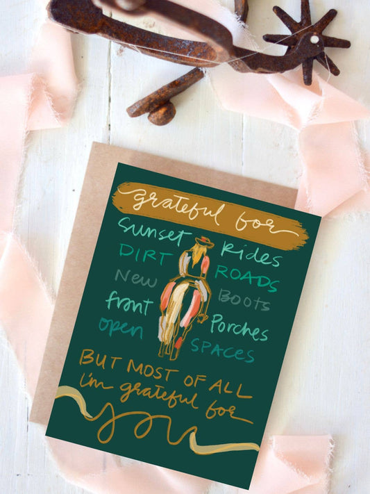Western Cowgirl Grateful Thank You Card Tirzah