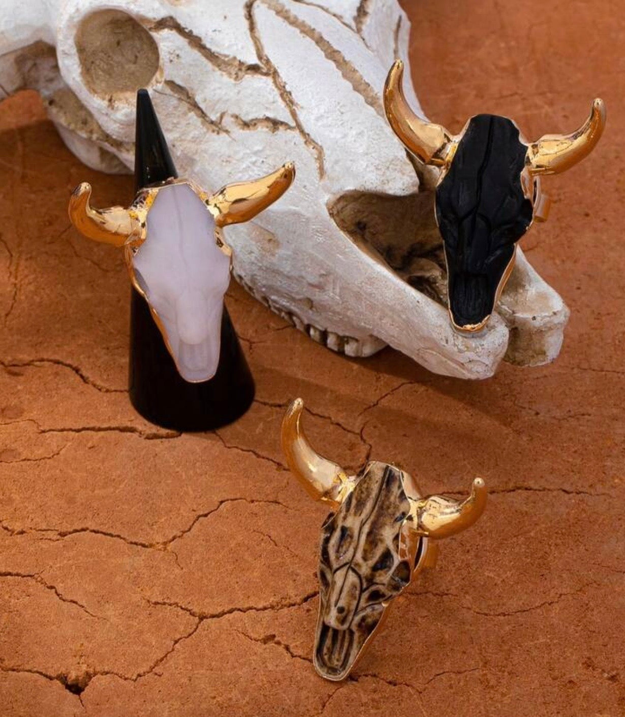 Bull Skull Adjustable Ring