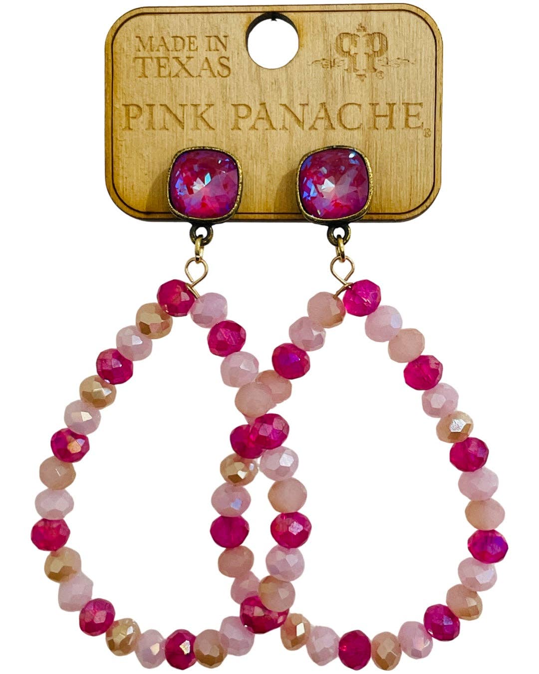 Faceted bead teardrop earring with Austrian crystal - LC: Multi-Color