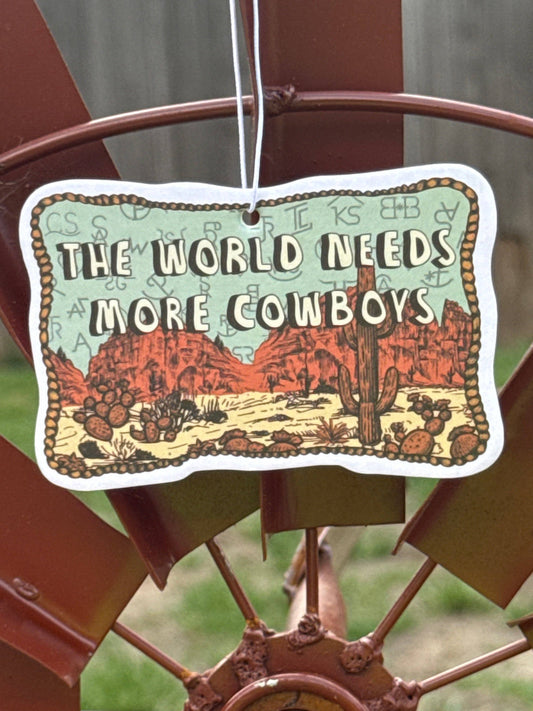 World needs cowboys air freshener Rockin