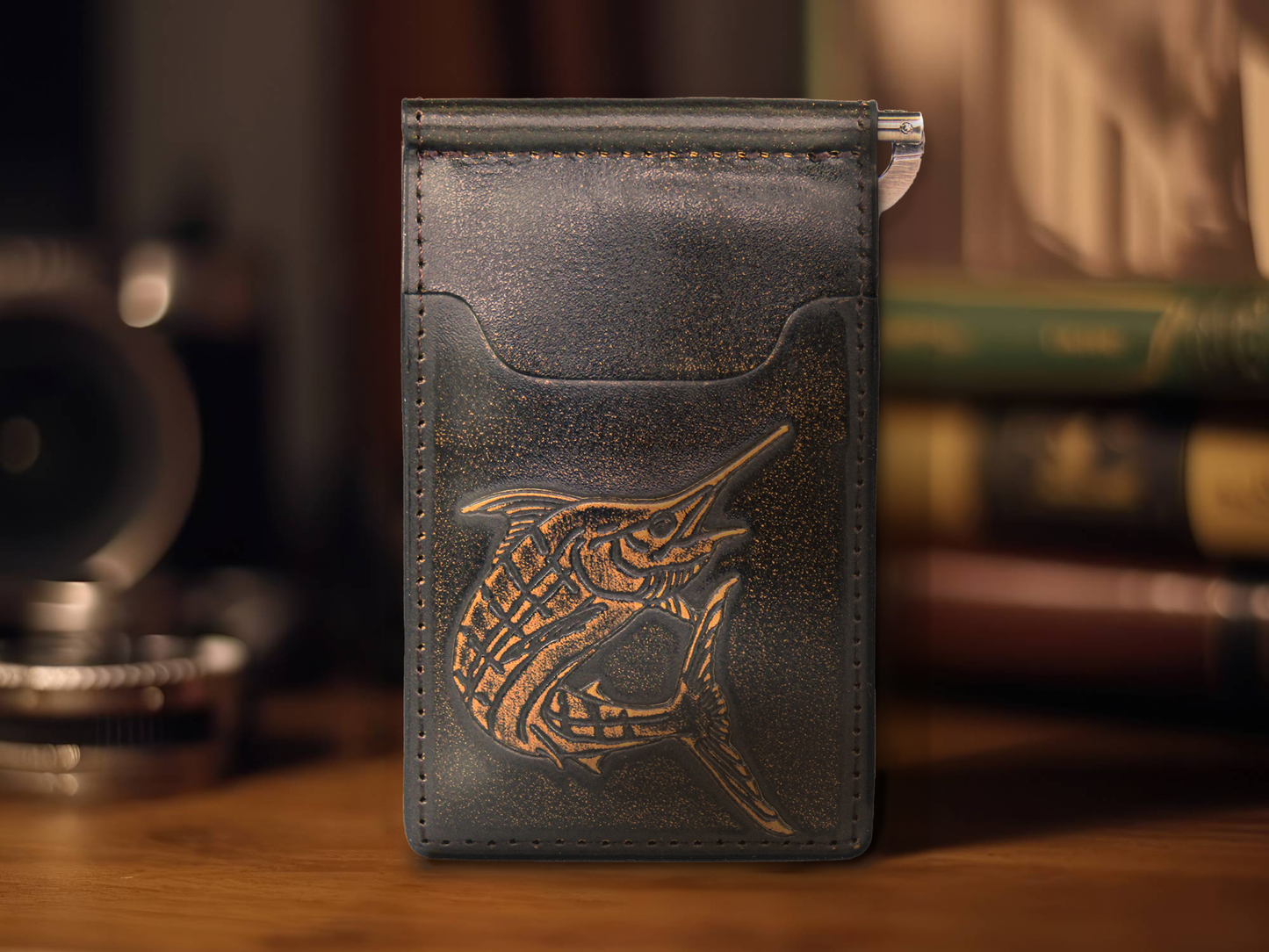 Marlin Burnished Leather Zep Front Pocket Clip Wallet