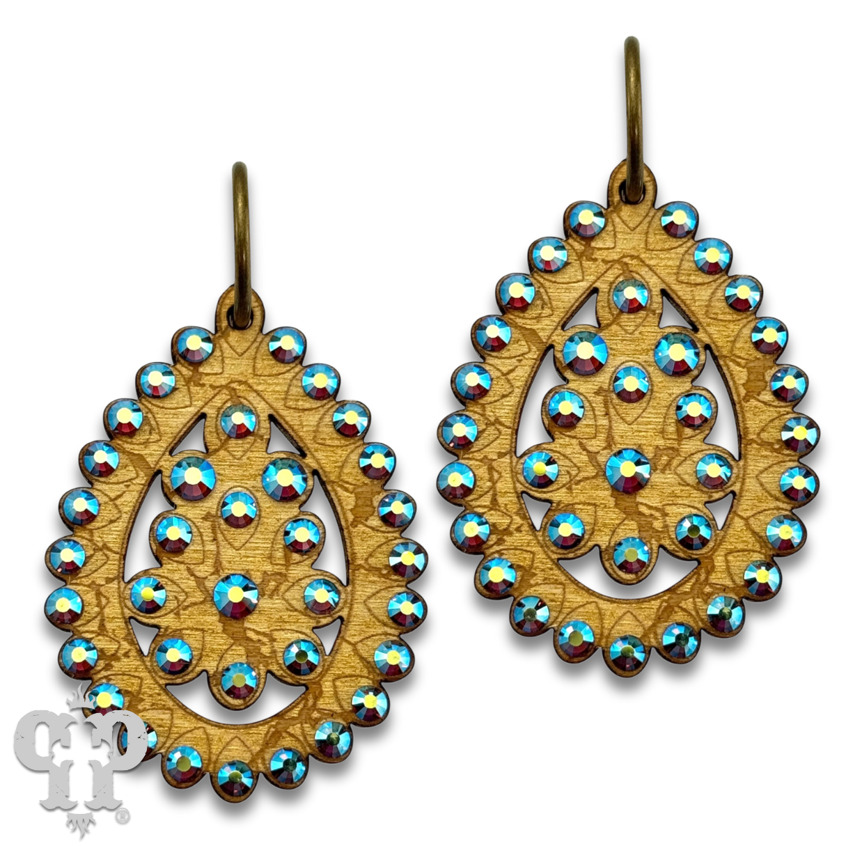 Santa Fe teardrop earring, small size: Light Colorado Or Pearl White PP