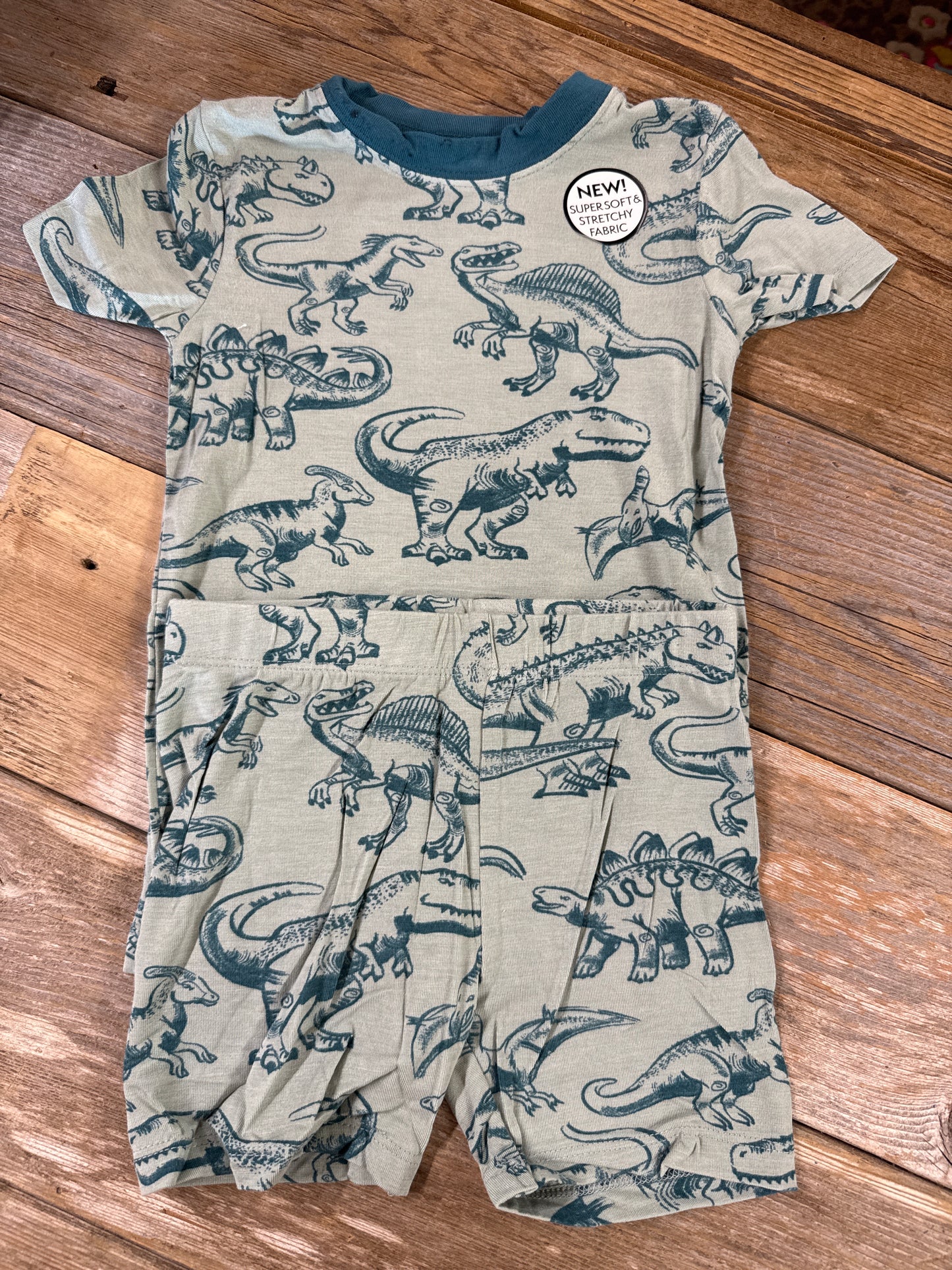 Dinosaur Short Sleeve Shorts Pajamas 2 Piece