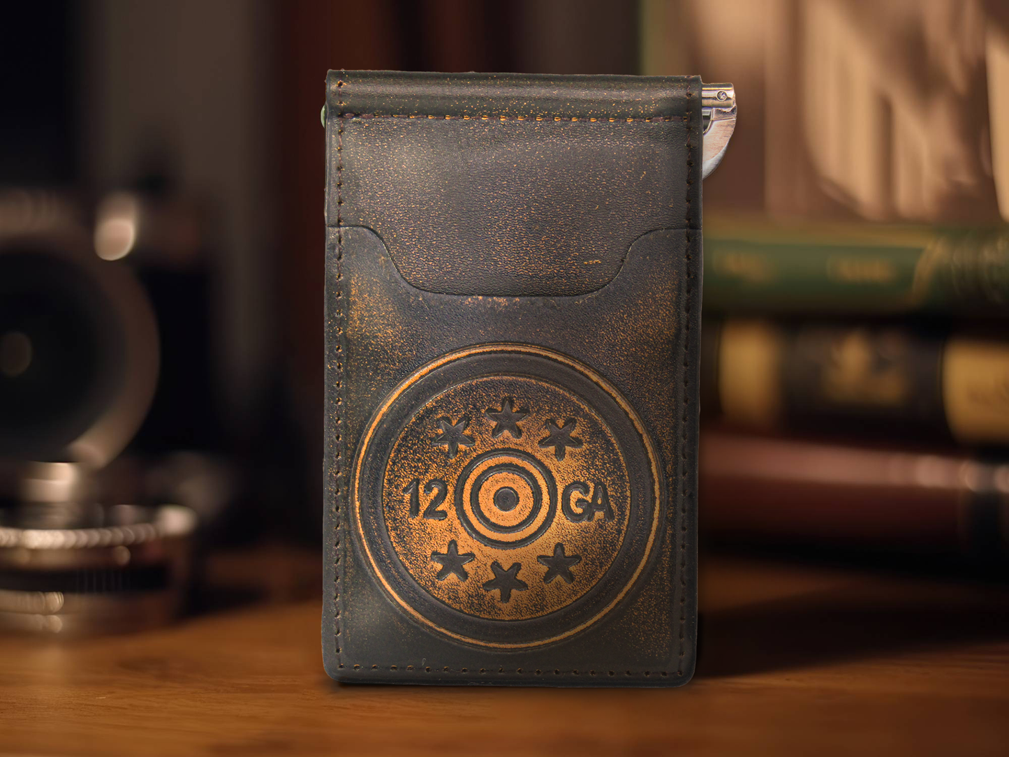Shotshell Zep Burnished Leather Front Pocket Clip Wallet