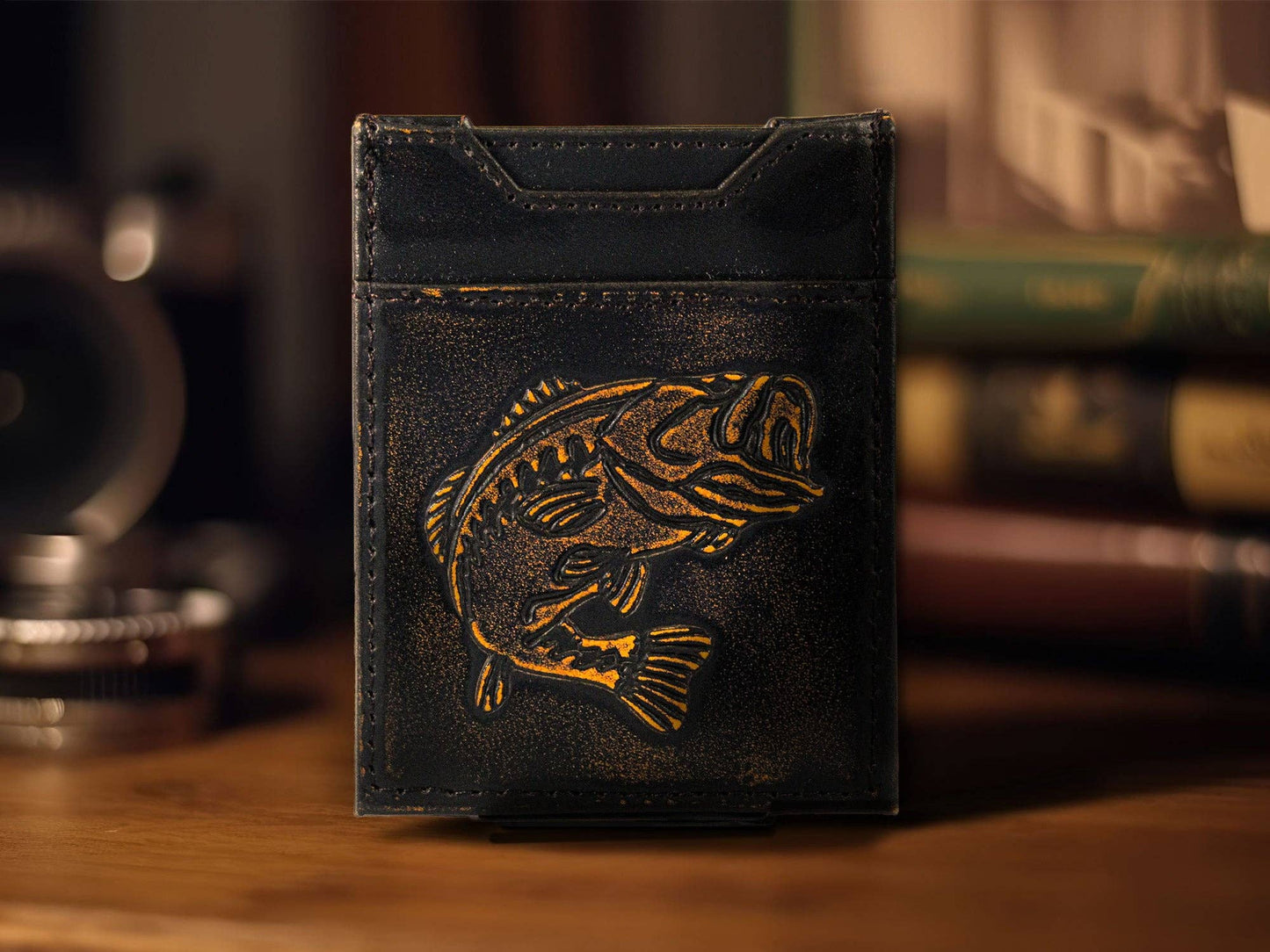 Bass Burnished Leather Zep Magnetic Front Pocket Wallet