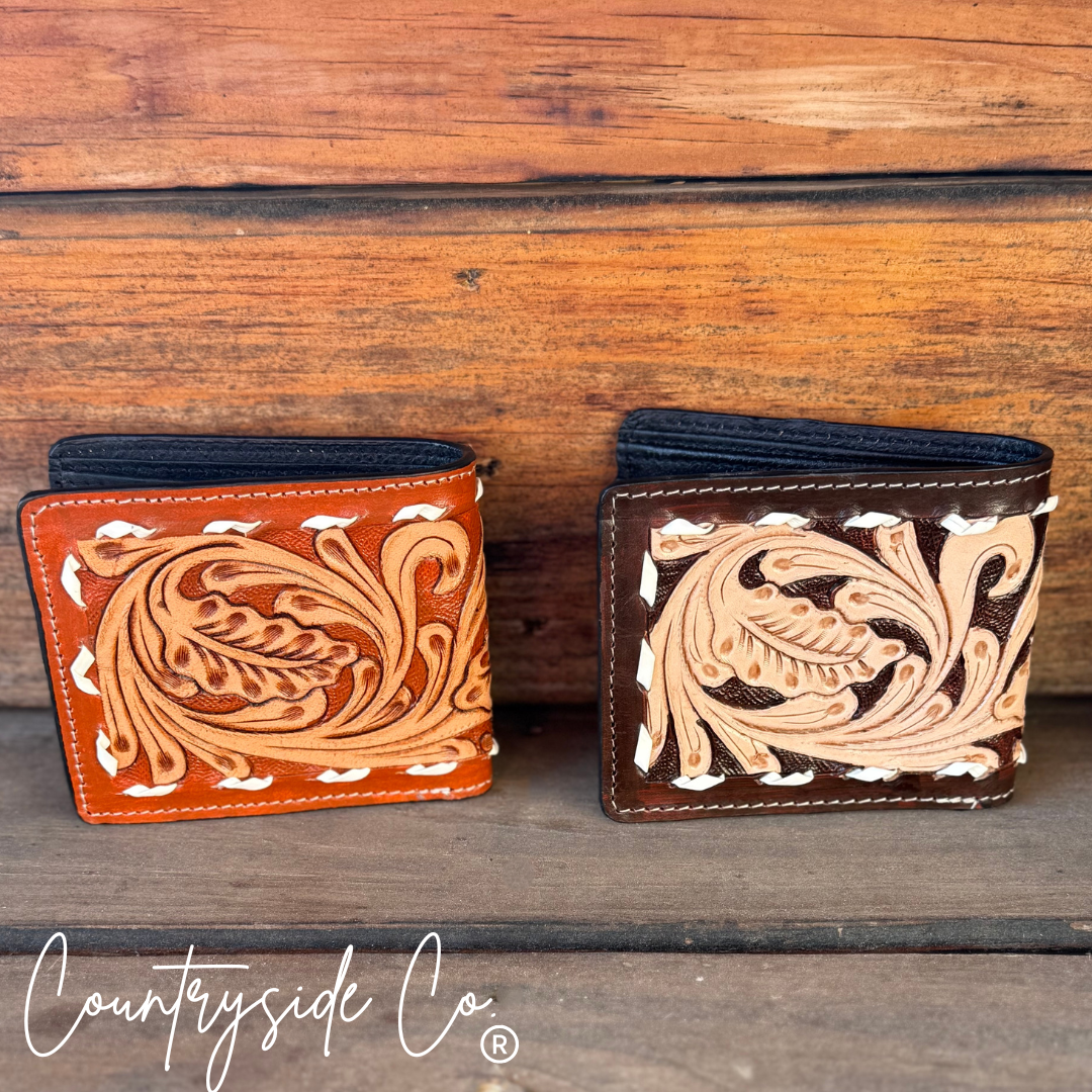 Gambler Leather Men's Wallet: Brown Countryside