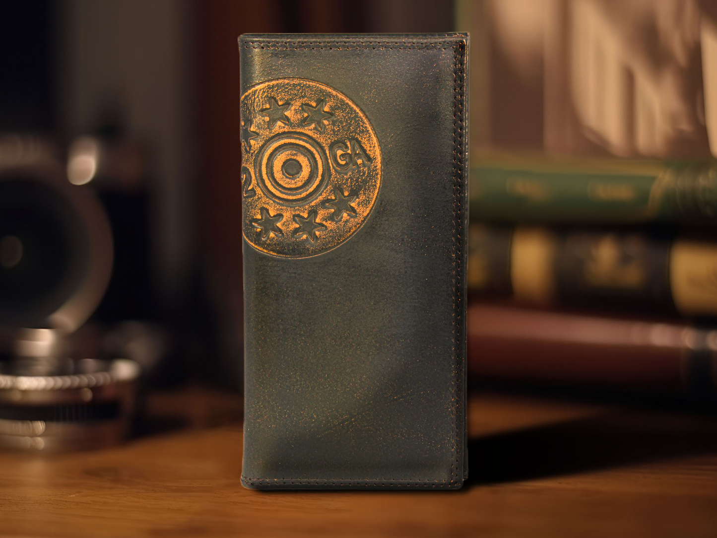 Shotshell Burnished Leather Zep Secretary Wallet