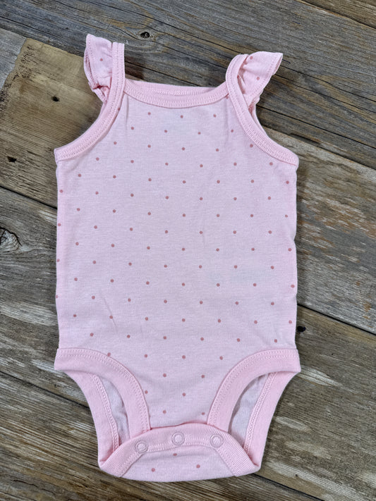 Pink Polka Dot Ruffle Tank Onesie