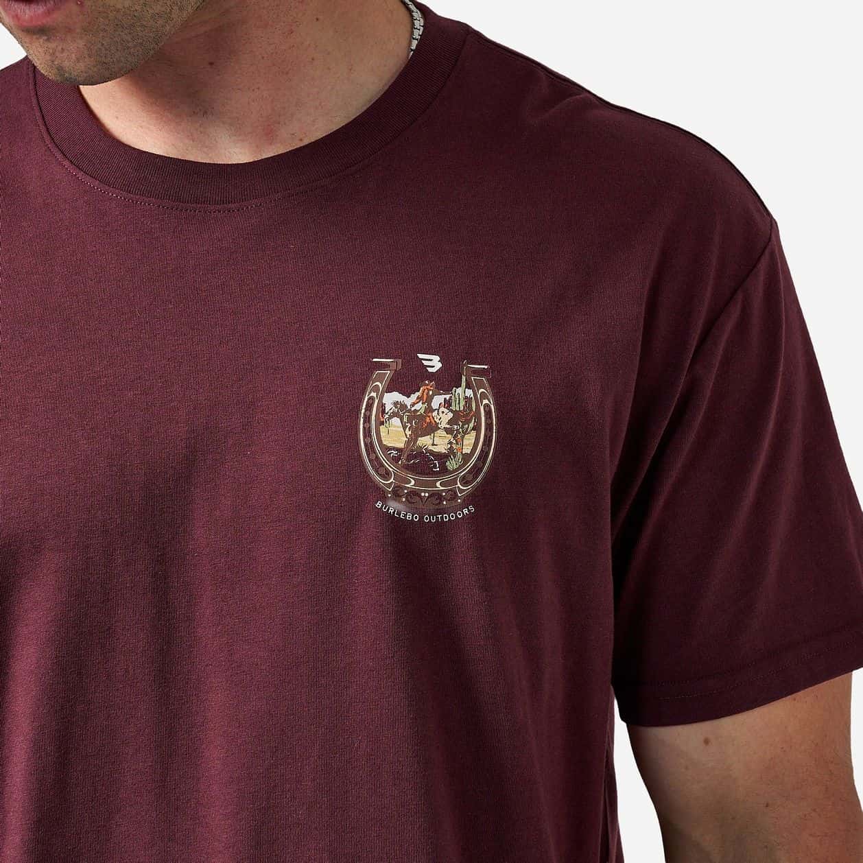 Horseshoe Maroon Burlebo Short Sleeve T Shirt SST-HORS-MAR