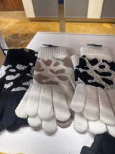 Cow print gloves