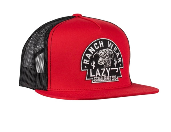 Lazy J Ranchwear Black Arrowhead Patch Classic Five Panel Trucker Hat