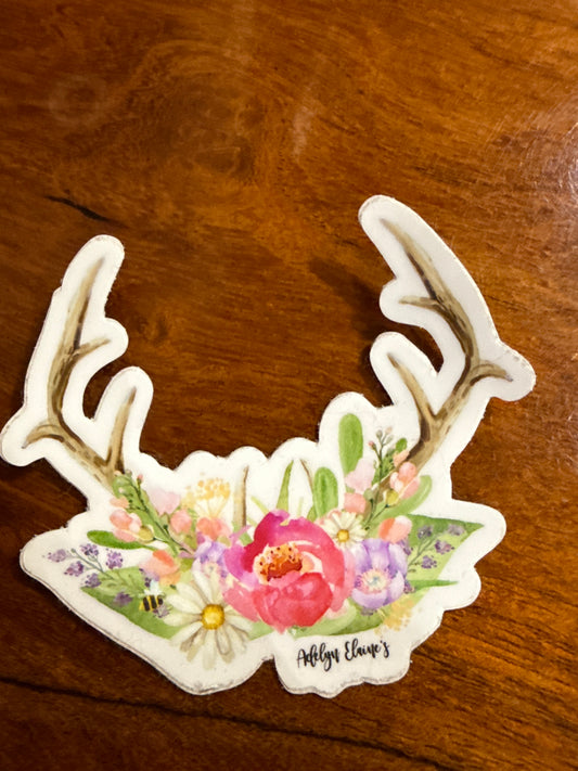 Floral Antlers sticker