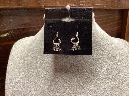 Silver Hook With Fish Earrings