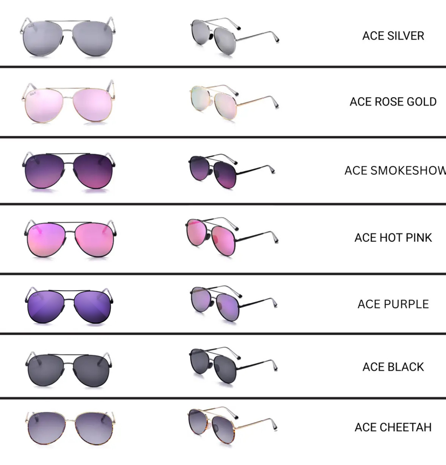 ACE - Unisex Aviator Sunglasses – Polarized Hair-Friendly: Jet Black Tx Dax