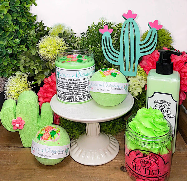 Cactus Round Bath Bomb Summer Time Skincare Mandatory Me Time