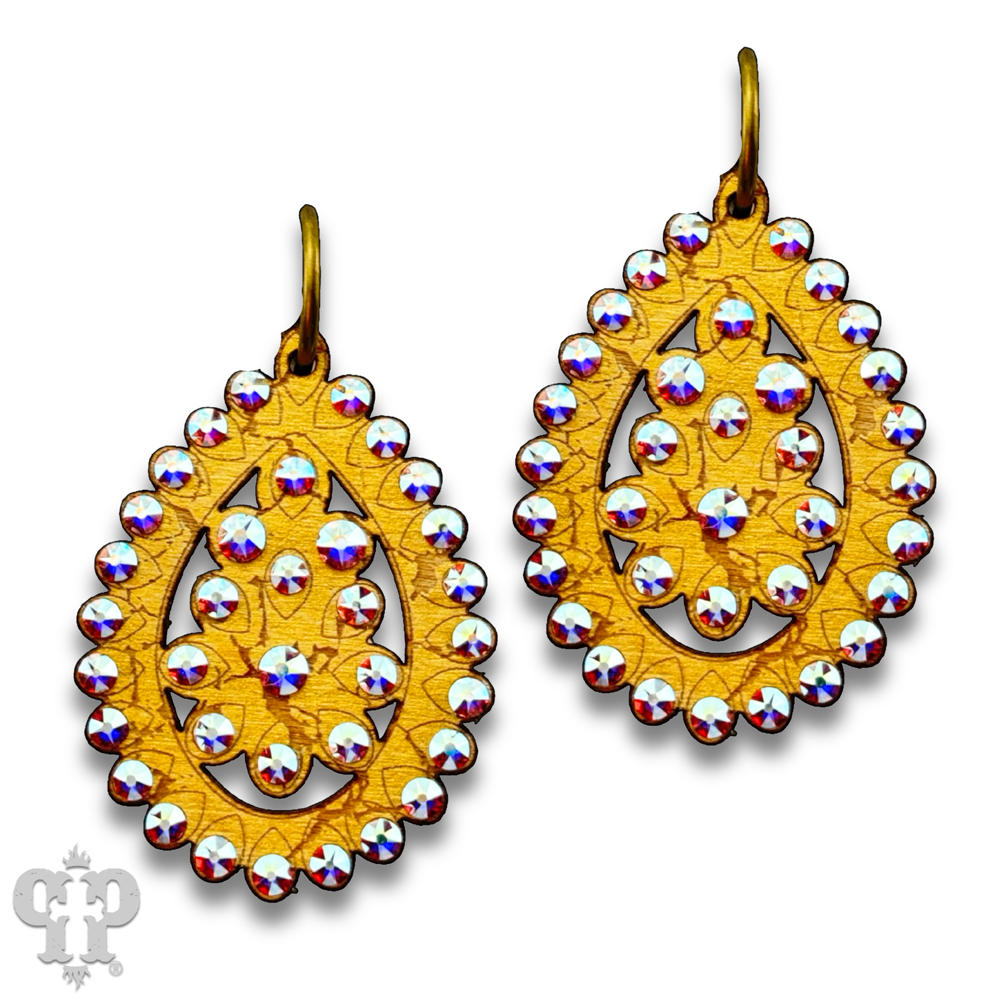 Santa Fe teardrop earring, small size: Light Colorado Or Pearl White PP