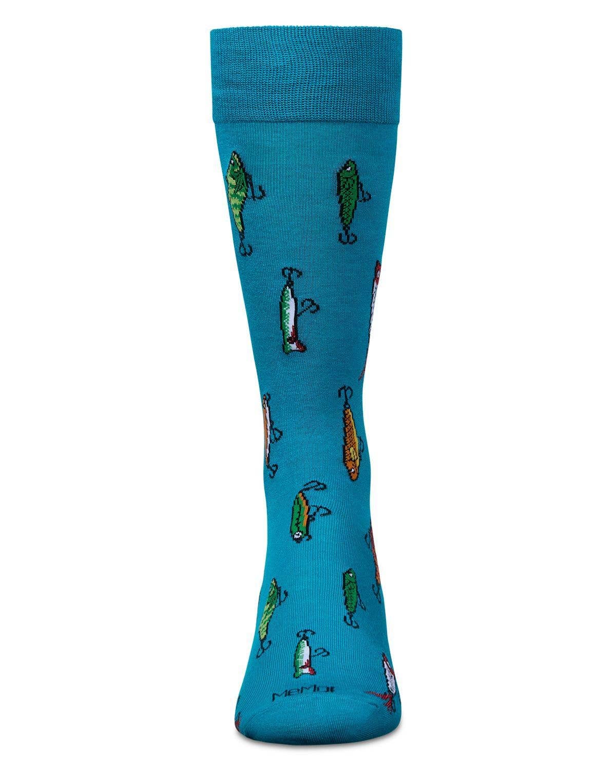 Gone Fishin' Men`s Bamboo Crew Socks Capri Breeze / 10-13 Inf Class