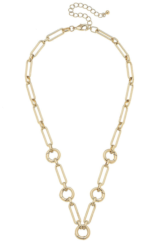 Lilah Multi-Charm Collector Necklace Base in Shiny Gold Canvas