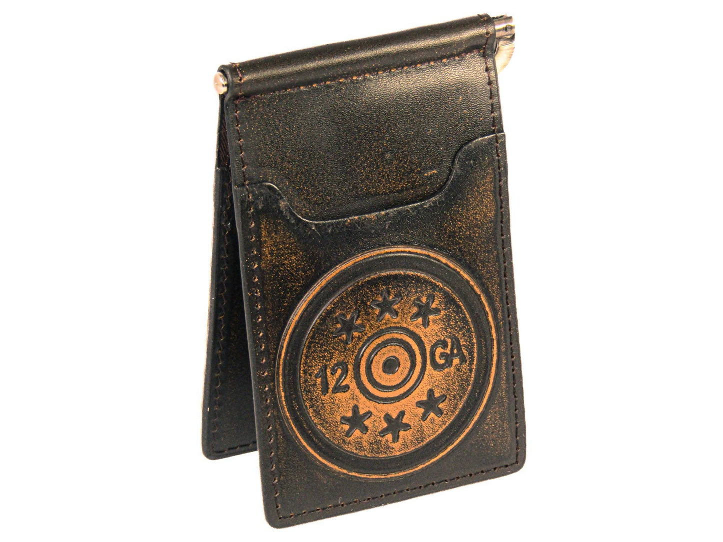 Shotshell Zep Burnished Leather Front Pocket Clip Wallet