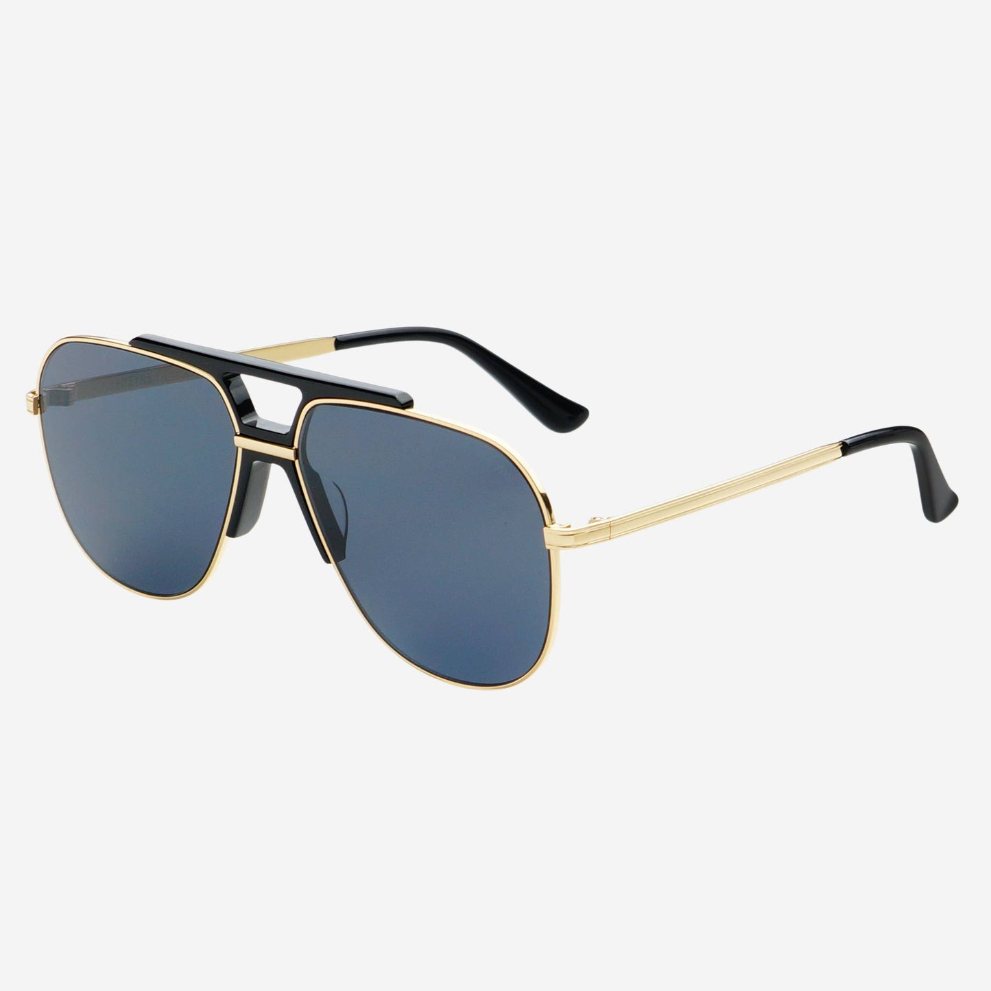 Logan ( NEW ) Acetate Aviator Unisex Sunglasses: Black / Gray Freyrs