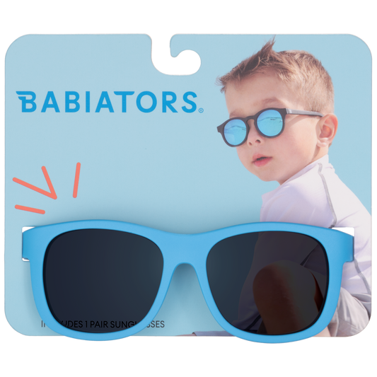 Sky Blue Kids Navigator Sunglasses on Peggable Hangtag: Ages 3-5