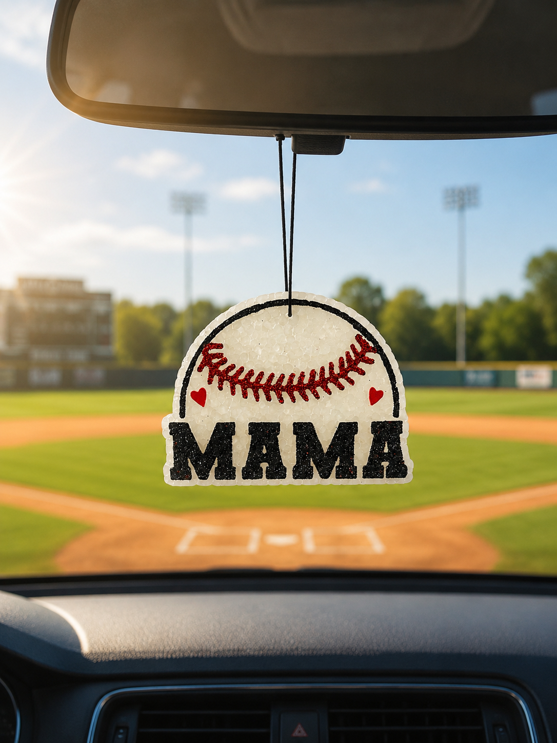 Baseball or Softball Mama Car Freshie : Baseball- White