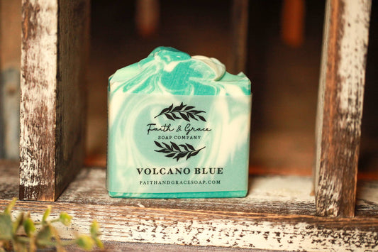 Blue Volcano Cold Process Bar Soap, 4.5 oz. Faith Fl