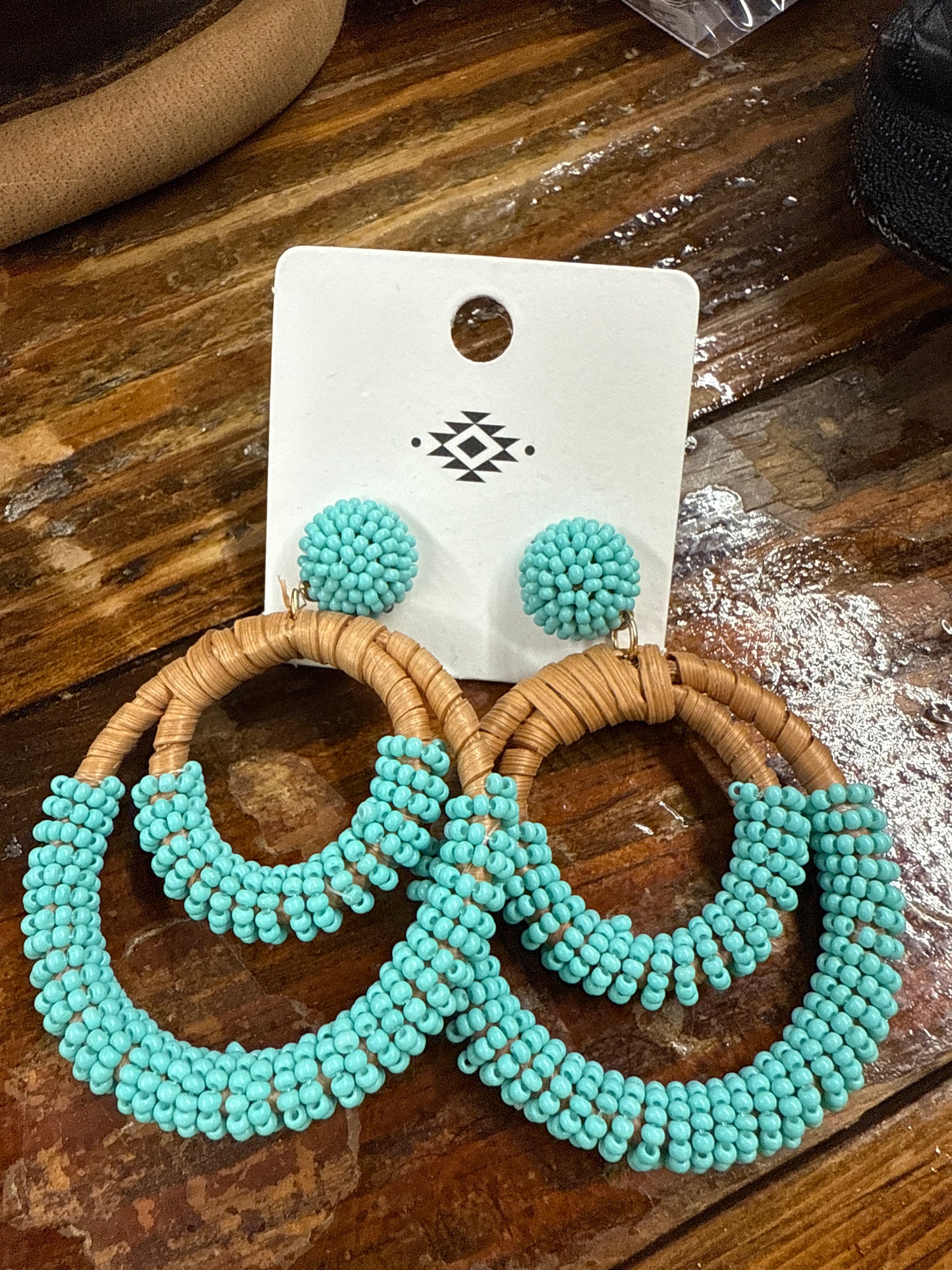 Beaded Whicker Earrings