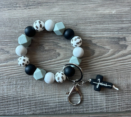 Faith Jesus Cross Wristlet Keychain: JInk Tx/Fl