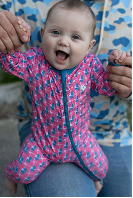 American Flag Baby Zip Up Burlebo