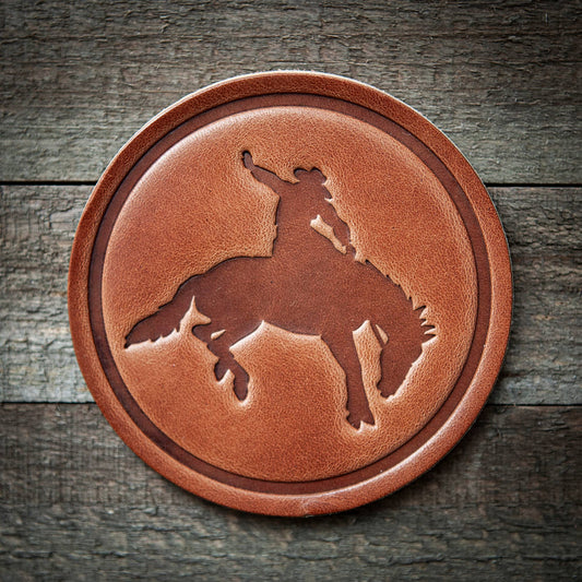 Bucking Bronco Leather Coaster Sugarhouse