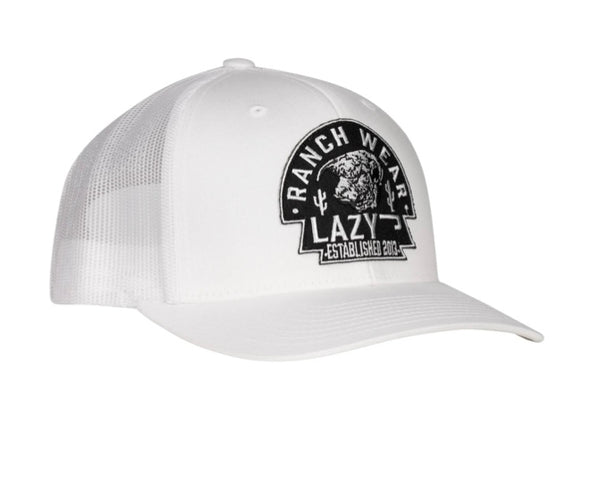 Lazy J Ranchwear Black Arrowhead Patch Classic Five Panel Trucker Hat