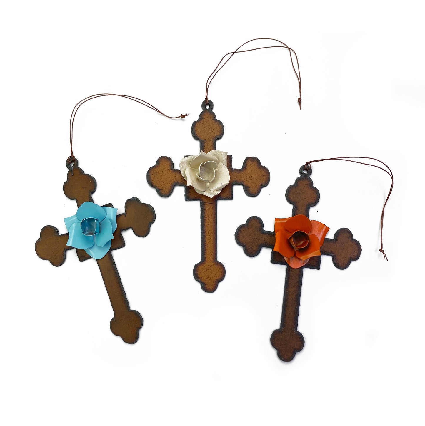 Cross Ornament Flower religious inspirational gifts recycle