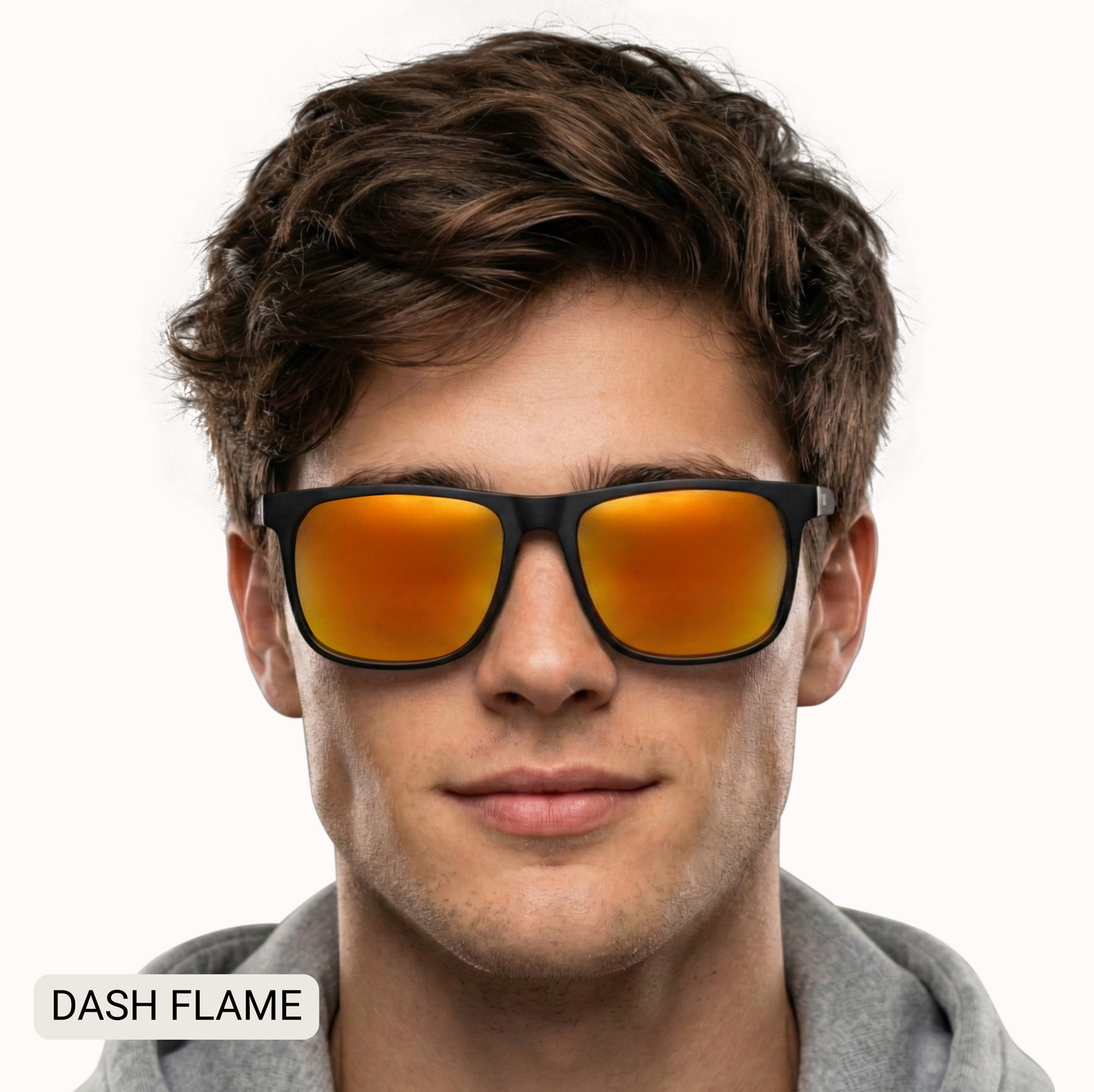 Dash - Men's Polarized Square Sunglasses: Flame Tx Dax