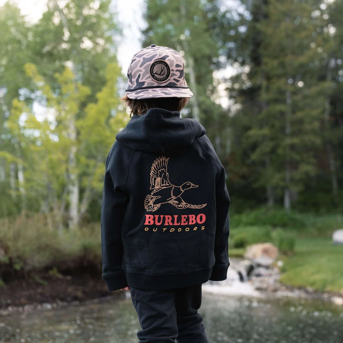 Duck Wild Black Youth Fleece Hoodie Y-FH-DKW-BLK FL