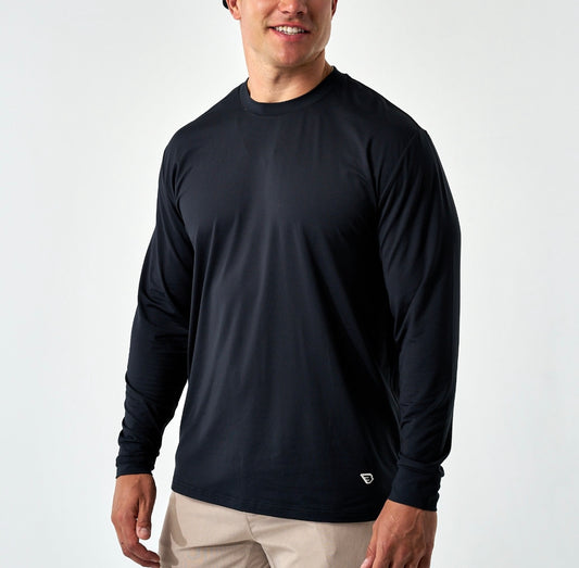 Long Sleeve Midnight Black Go To Tee UPF 50 Protection Burlebo