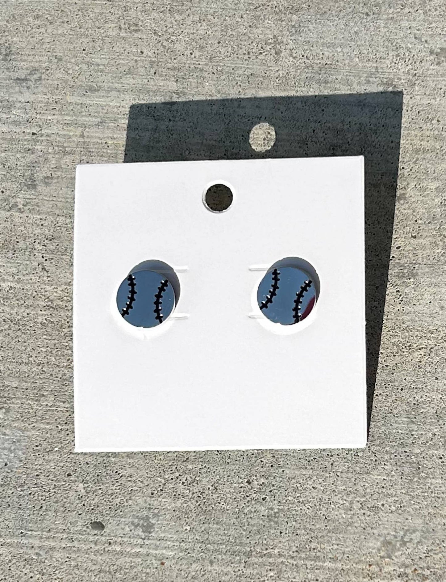 Baseball or Softball Stud Earrings in Gold or Silver: JInk FL