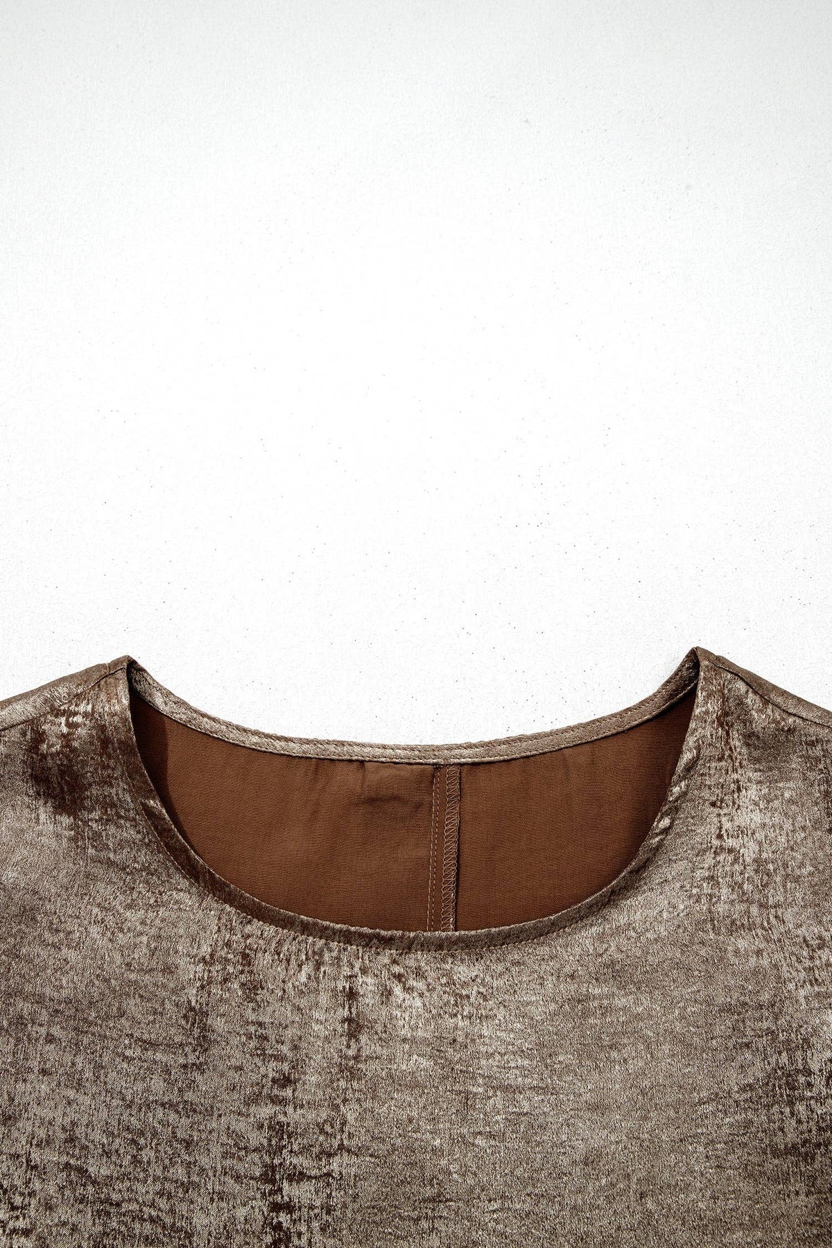 Metallic Ruffle Trim Sleeveless Round Neck Top: Silvery / M