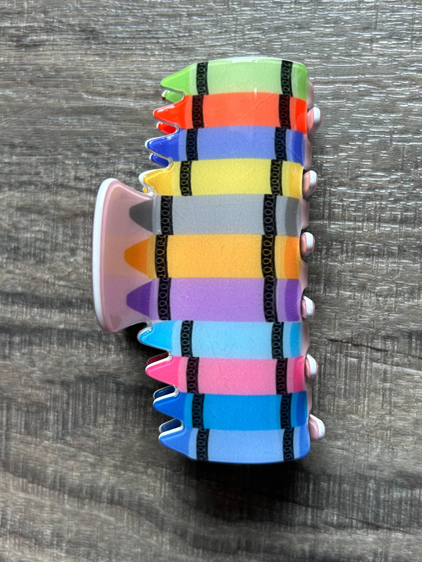 Teacher Theme Claw Hair Clip: Pencil JInk Fl
