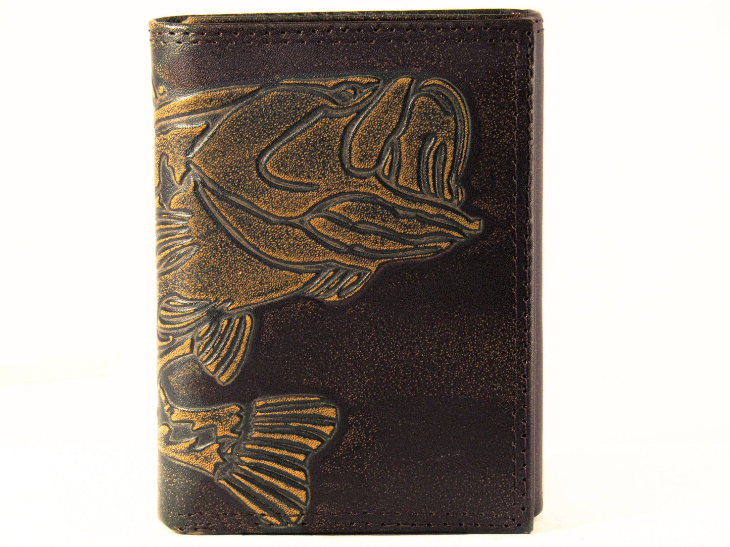 Bass Burnished Leather Zep Trifold Wallet