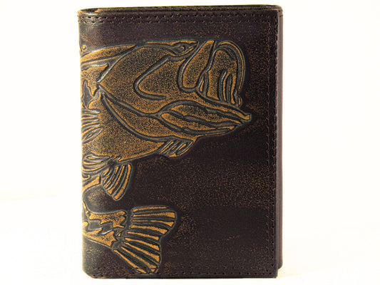 Bass Burnished Leather Zep Trifold Wallet