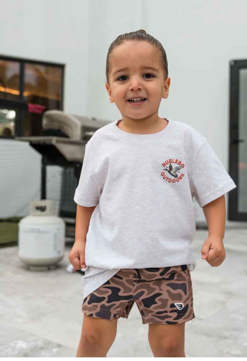 Gauge Camo Youth Everyday Shorts with Black Pocket Burlebo