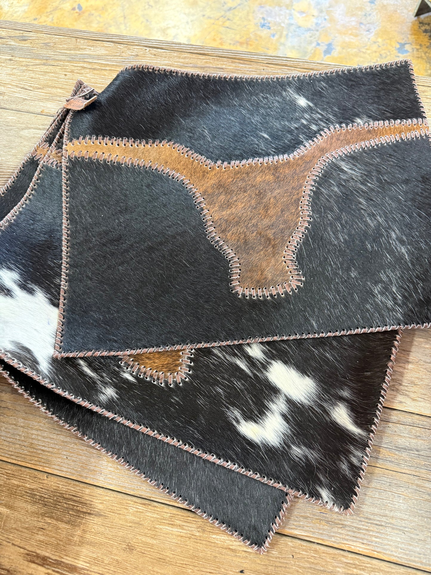 Stitched Cowhide Placemats set of four