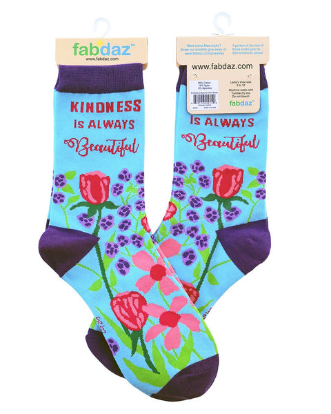 Kindness is Always Beautiful Women's Novelty Crew Socks