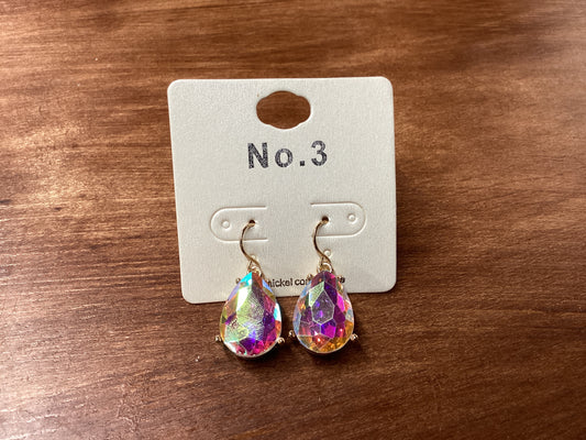 No.3 Iridescent teardrop earrings
