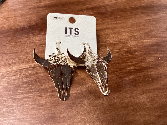 ITS cow head gold earrings