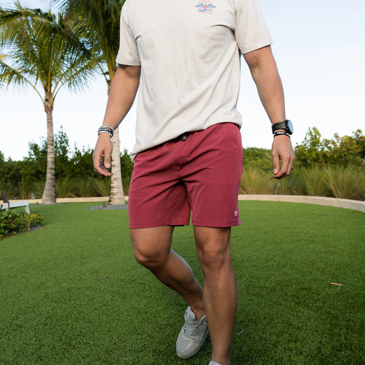Heather Cardinal Athletic Shorts Burlebo Tx/ Fl
