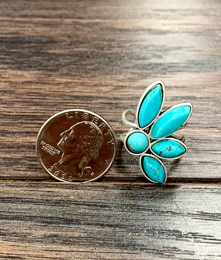 750393, Turquoise Adjustable Ring